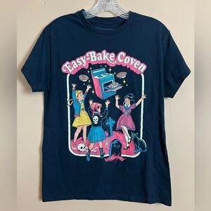 Creepy Co. Black Easy Bake Coven Short Sleeve Novelty 90s Retro Shirt Size Small